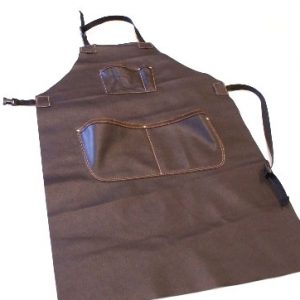 AP- 4: Full Length Bib Apron, full grain leather, 4 pocket ( 90cm Long)